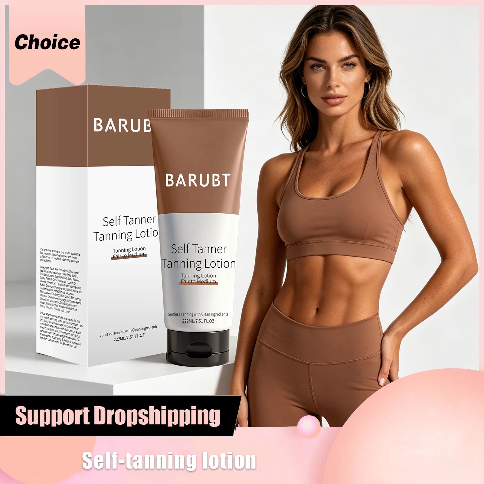 Self-Tanning Cream Intensive Tanning UV Protective Waterproof Long Lasting Sunless Even Skin Tone Moisturize Body Bronzer Lotion Main image