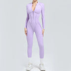 Women's Yoga Jumpsuit Hip Lift Sports Fitness Removable Padding Backless Zipper Leggings One-Piece Running Workout Gym Jumpsuit