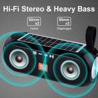 Solar Radio FM Outdoor Tragbarer Kabelloser Bluetooth-Lautsprecher Musik Soundbox Subwoofer Bass Aux PC TV Computer TV Hifi Stereo Mp3