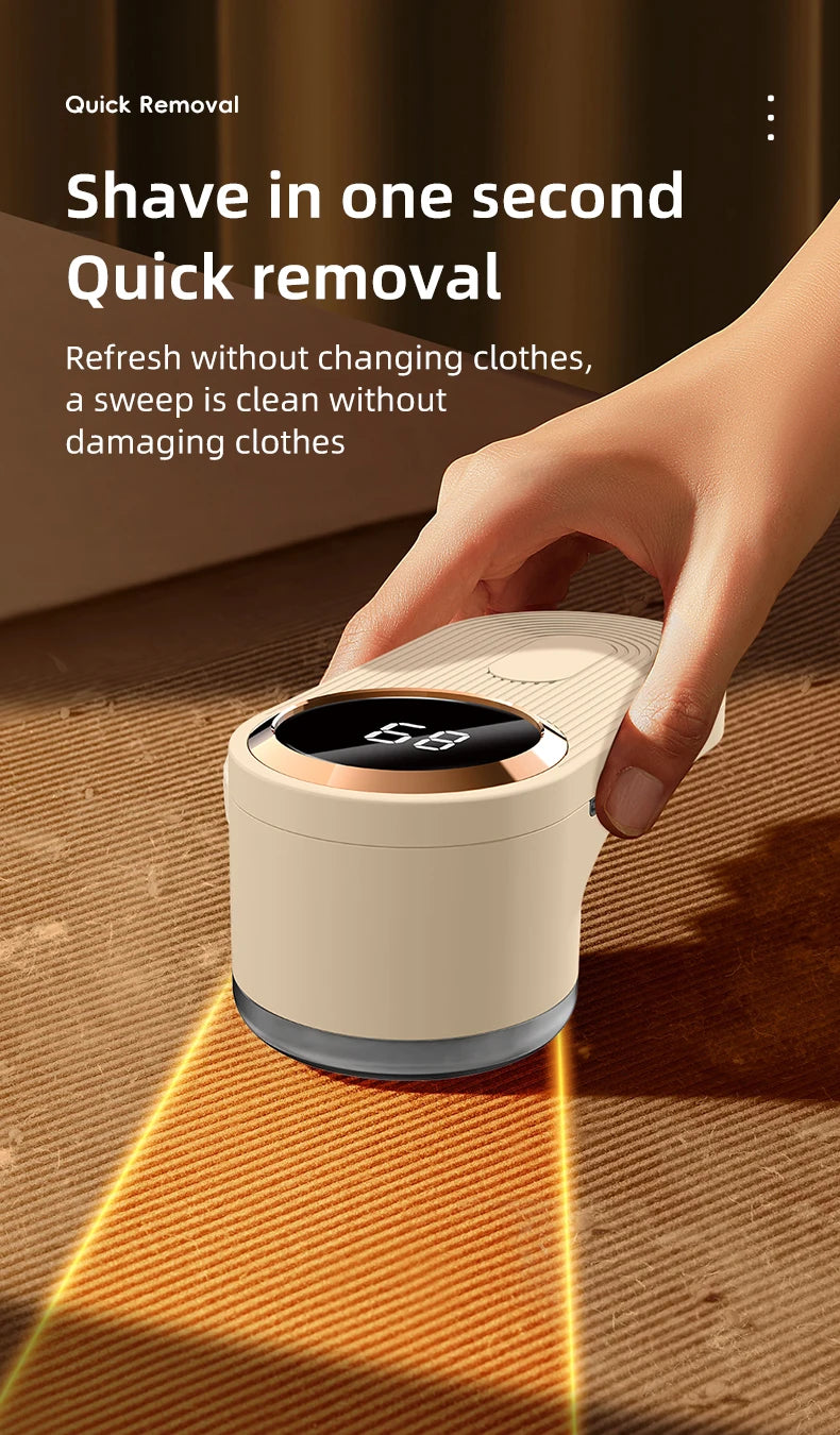 2025 New 1200mAh Lint Remover for Clothing LED Digital Electric Pellet Fluff Remover USB Rechargeable Fuzz Fabric Shaver Sweater