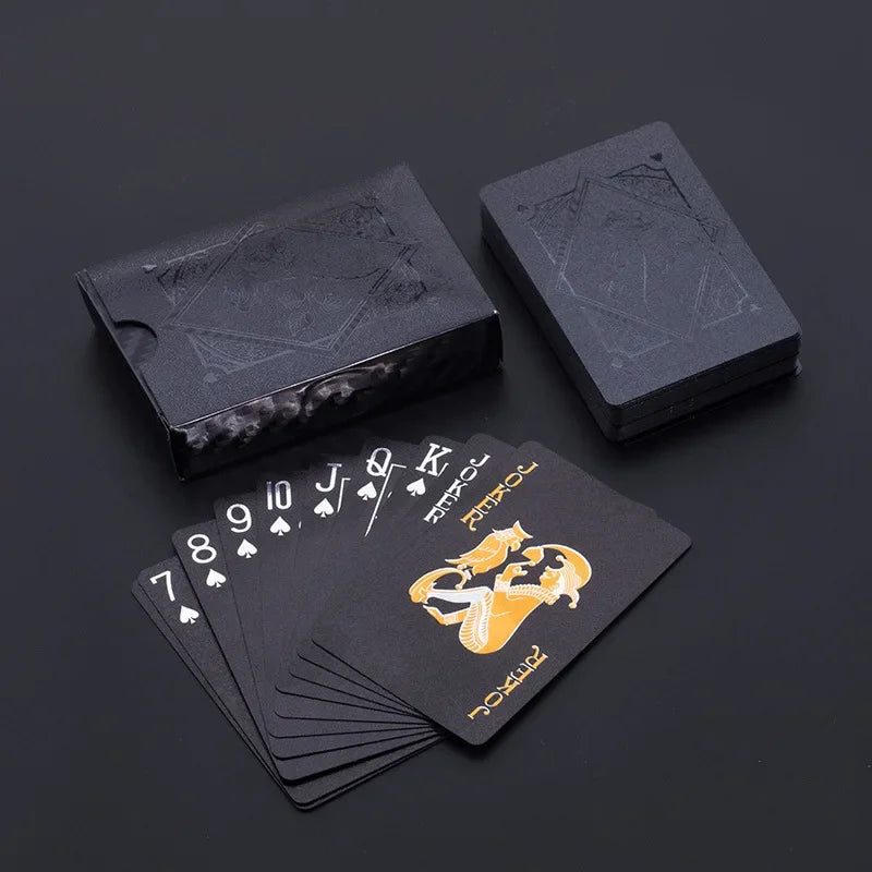 Farbige Schwarze Goldene Spielkarten Gruppe Wasserdichtes Poker Set Zauberei Zauber-Paket Brettspiel-Sammlung Unterhaltung