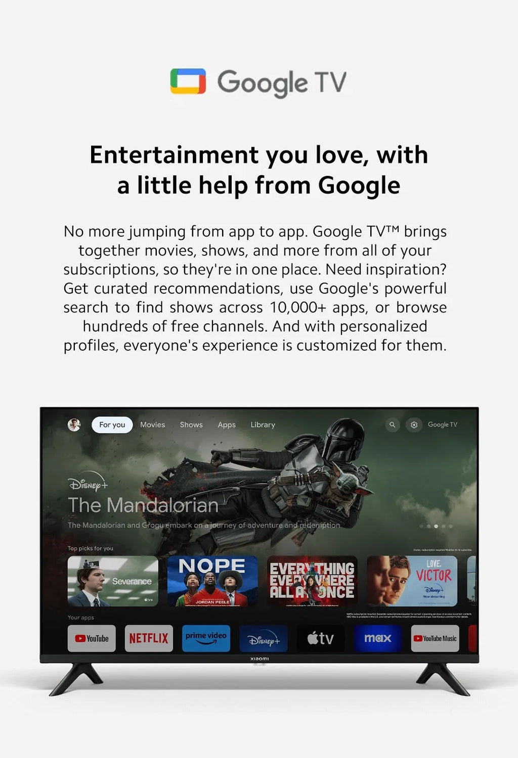 Xiaomi TV A 32, Kompakte Größe mit farbintensivem Bildschirm, dynamischer Sound mit Dolby Audio™, DTS-X und DTS Virtual:X, hochwertiges Metall-Finish