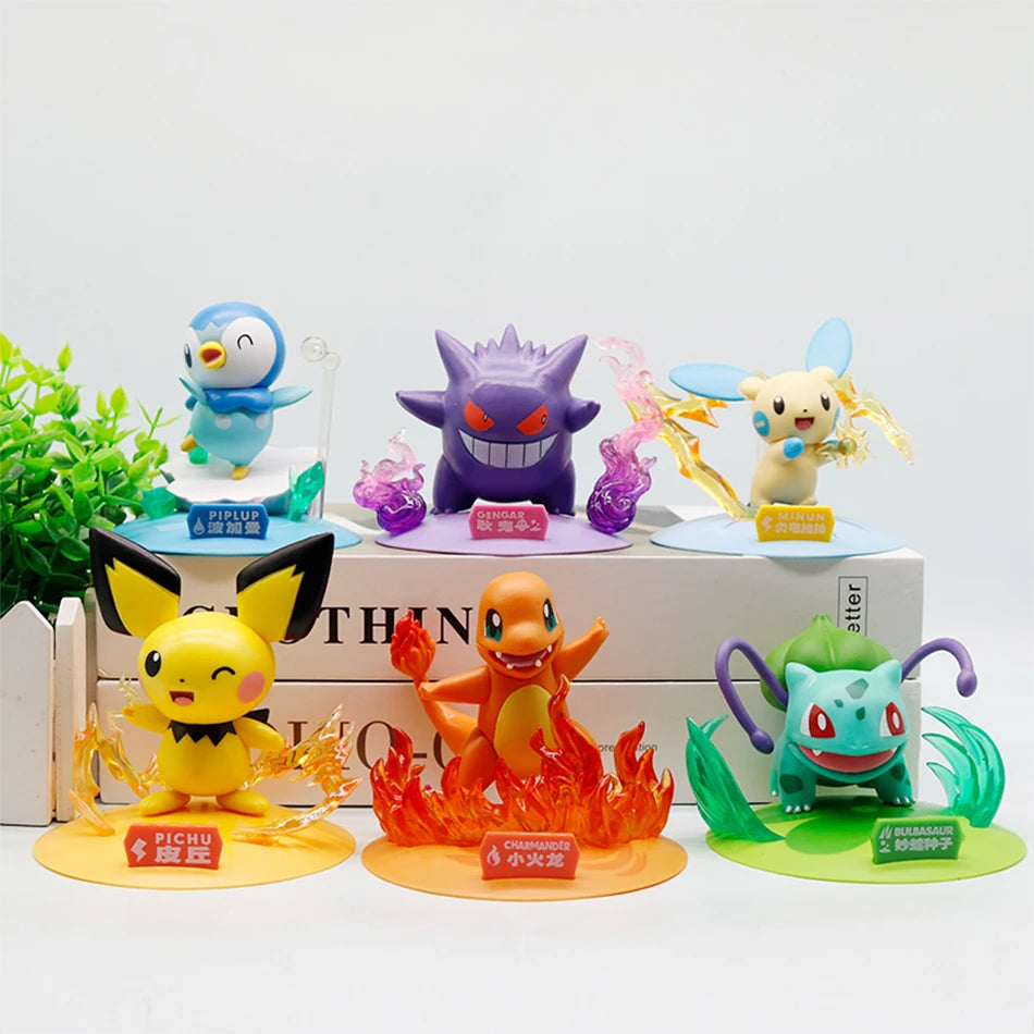 Pokémon Serie Blind Box Pikachu Mewtu Anime Figuren Ornamente Puppen Gardevoir Sylveon Modell Fans Desktop Auto Weihnachtsgeschenk