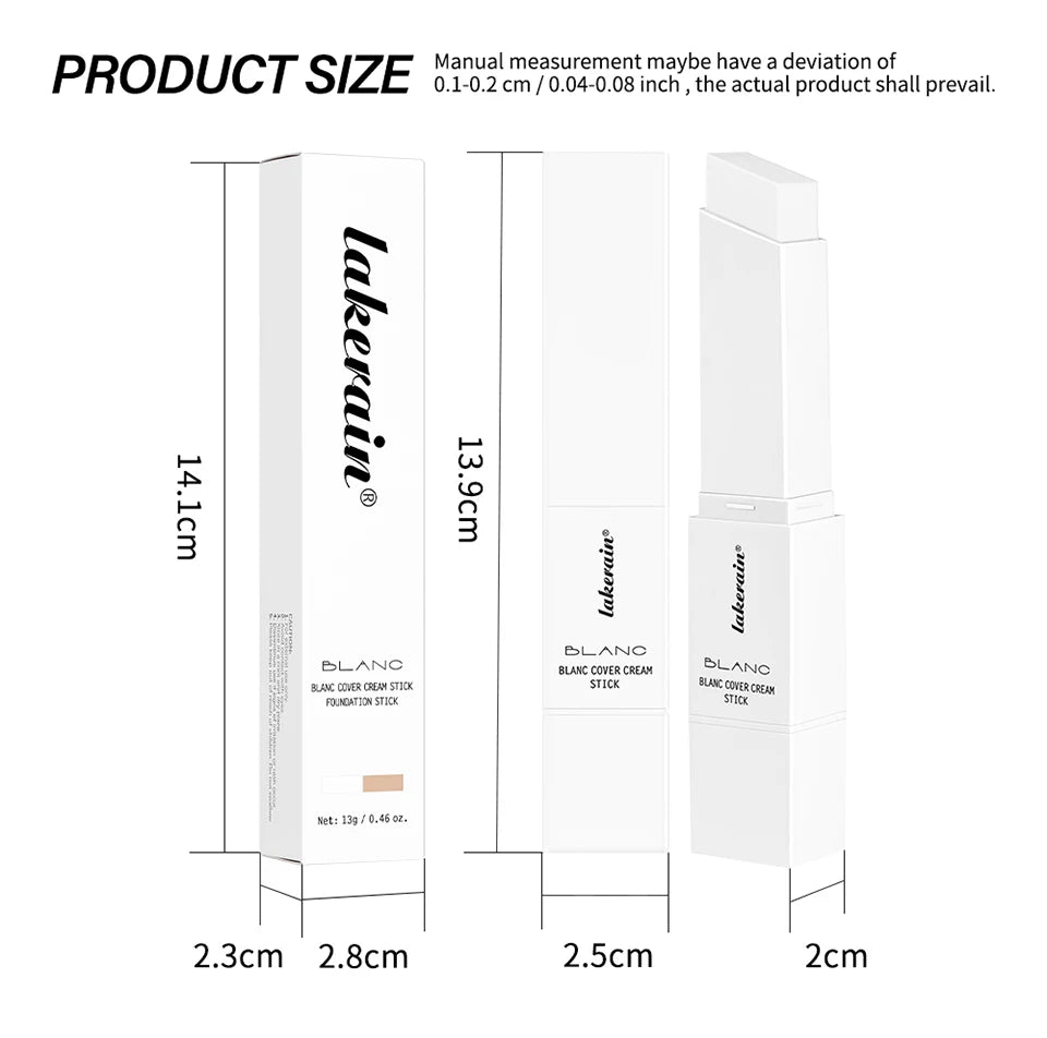 Foundation Stick Farbwechsel-Foundation mit abnehmbarem Pinsel Blanc Cover Cream Stick Farbwechselnde Basis Make-up mit hoher Deckkraft