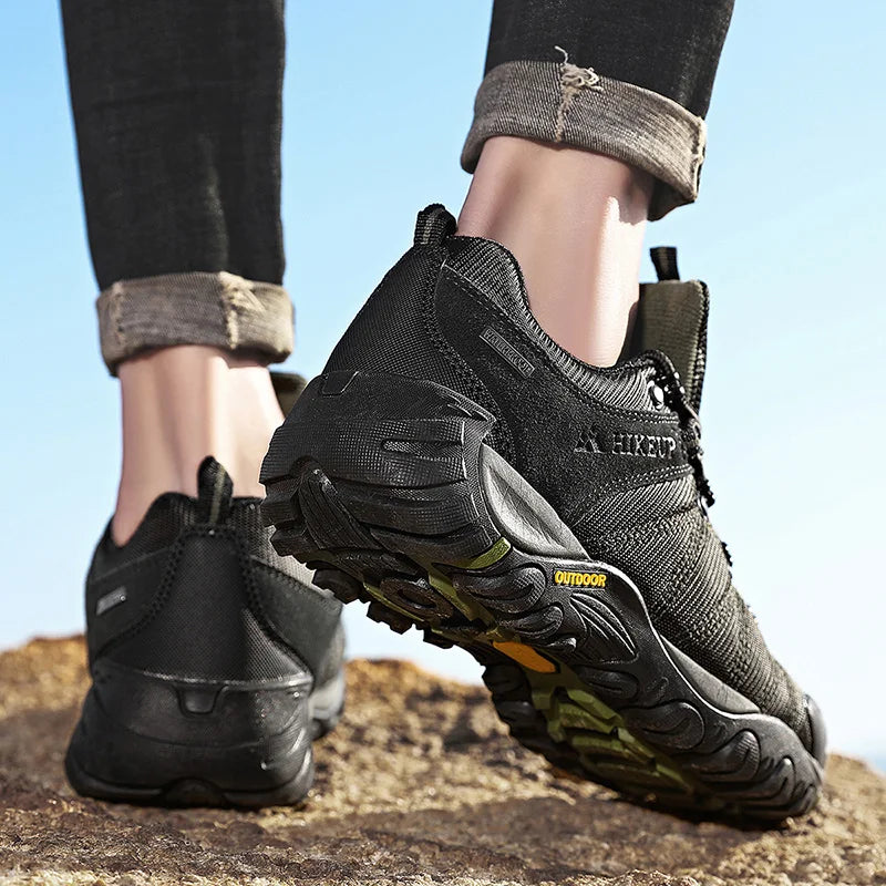 HIKEUP Rutschfeste Herren Wanderschuhe Atmungsaktive Outdoor Abriebfeste Spritzwassergeschützte Kletterschuhe Herren Sneaker Tourismus Bergschuhe