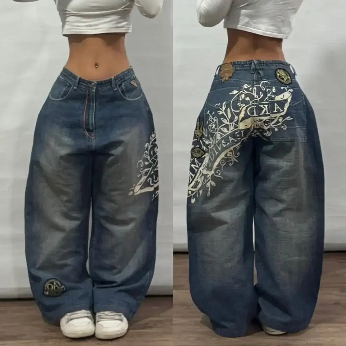 Amerikanische Y2K 2025 Neue weite Baggy Black Jeans Oversized Damen Street Casual Joker Denim-Hose Paar-Jeans Vintage Streetwear