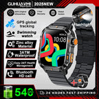 2025Neue GPS Smartwatch für Xiaomi IOS Militärkompass Taschenlampe Smartwatch Herren 10ATM Wasserdicht 100+Sportmodi BT Anruf Uhr