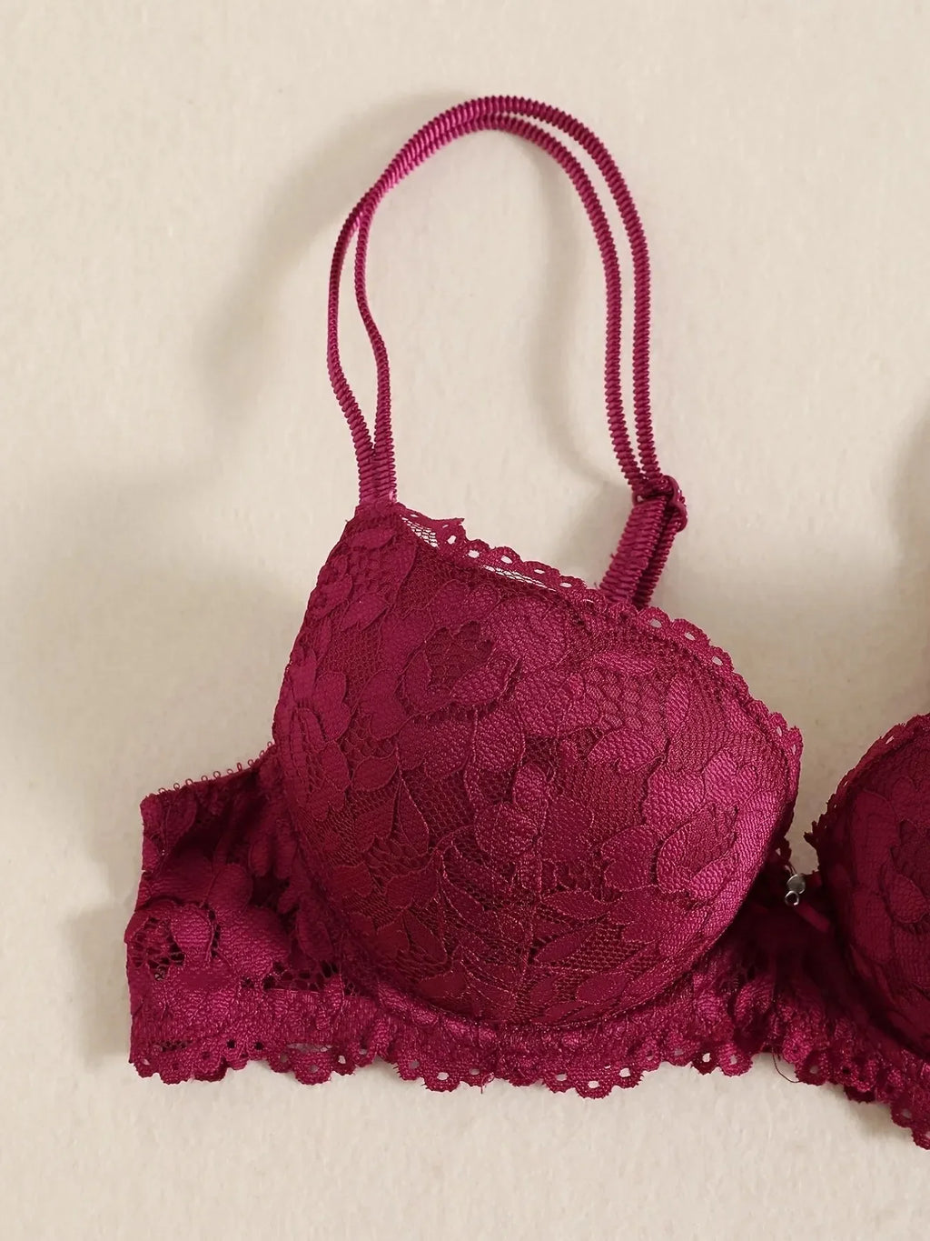 1 Set Elegantes Dessous-Set aus Spitze mit Stickerei und atmungsaktivem Stoff: Push-Up-BH, transparenter Schlüpfer mit tiefem Bund – das ultimative Valentinstagsgeschenk