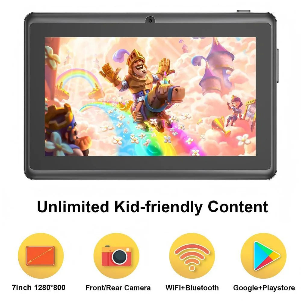 Neues 7-Zoll-Kinder-Tablet Android 13, 4GB RAM 64GB ROM, 1TB erweiterbar, WiFi, Bluetooth, 4000mAh Akku, Software mit Schutzhülle