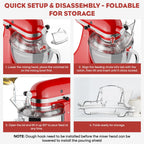 Spritzschutz, Abnehmbarer Klappdeckel für KitchenAid 4.5-5QT Küchenmaschine mit Kippkopf, Zubehör für Rührschüsseln