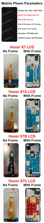 OEM LCD für Huawei Honor X7 LCD CMA-LX2 Touchscreen Digitizer für Honor X7A Display X7B LCD CLK-LX1 RKY-LX1 Baugruppe Honor X7c