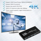 MZX 2-In-1-Out KVM Switch 4K 60Hz HDMI-compatible USB 3.0 Hub Switcher Docking Station Dock Computers PC Share Keyboard Printer