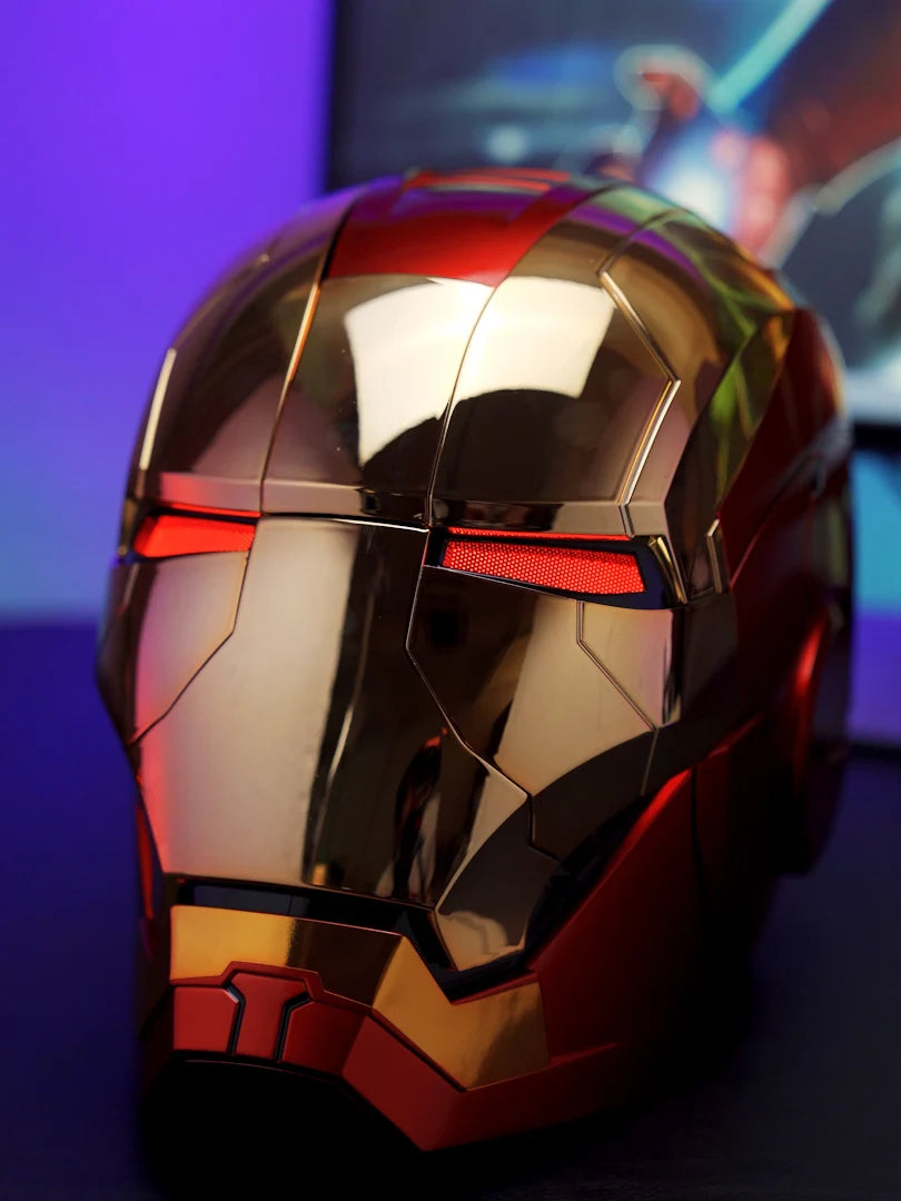 Neuer AutoKing 1:1 Mk5 Iron Man Helm Cosplay Sprachsteuerung Augen mit Licht Modell Spielzeug für Erwachsene Elektrisch tragbar Weihnachtsgeschenk