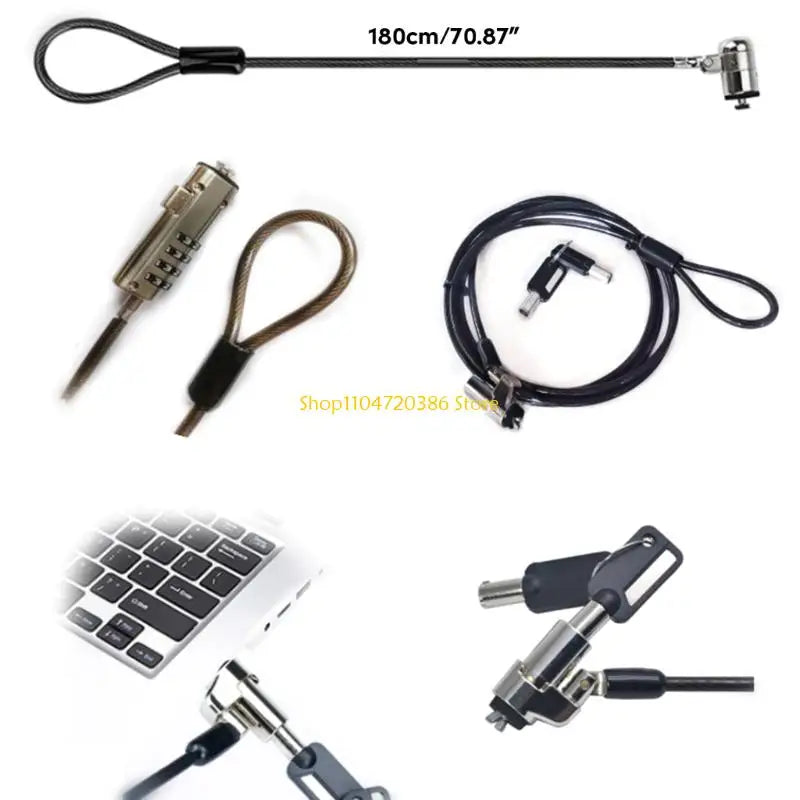 K0EA Laptop-Diebstahlsicherung Notebook/Laptop Kabelschloss Hardware-Sicherheitskabelschloss für 6x2,5mm Loch Laptops und andere Geräte