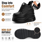 Fujin 13cm 2025 Echtes Leder Plateau Keilabsatz Flats Schuhe Chunky Sneaker Lässige Bequeme Hochwertige Herbst Spaziergangsschuhe