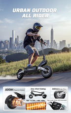 T10 Tragbarer E-Scooter 900W Spitzenleistung 48V 13.5/18 Ah Akku Elektroroller für Erwachsene 11 Zoll Offroad-Reifen Elektroroller