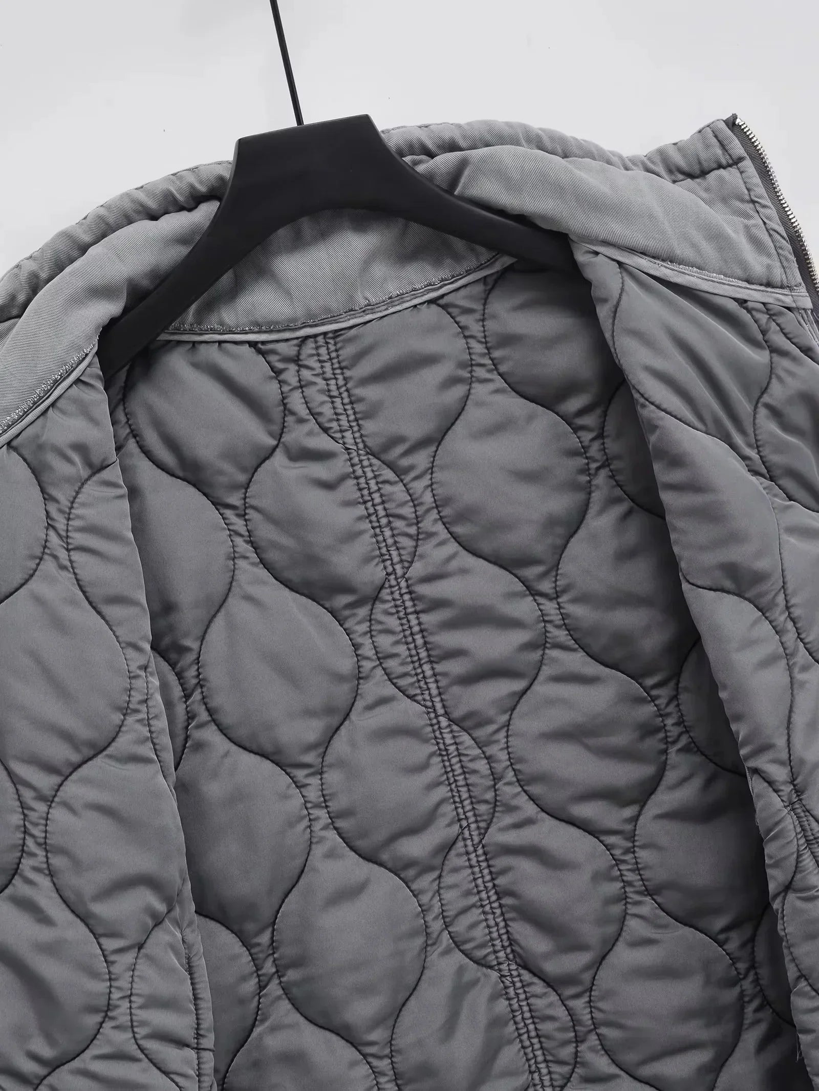 Herbst Winter Damen Stehkragen Leichte Ärmellose Baumwollweste Damen Taschendekoration Tanktop