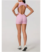 Hearuisavy Summer Sports Overalls Women Gym High Stretch Sleeveless Yoga Bodysuit Running Push Up Butt-Lifting Fitness Jumpsuit