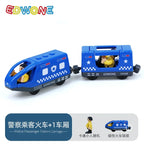 Hölzernes Elektroauto-Set Magnetischer Elektrozug mit kleiner Puppe Druckguss-Steckspielzeug-Set Kompatibel mit Eisenbahn-Holzschienenbahn