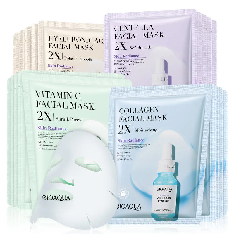 20 Stück/5 Stück Centella Kollagen Gesichtsmaske VC Feuchtigkeitsspendende Erfrischende Tuchmasken Hyaluronsäure Gesichtsmaske Hautpflegeprodukte