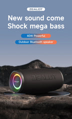 ZEALOT-S56 Bluetooth Lautsprecher 40W Ausgangsleistung Bluetooth Lautsprecher mit ausgezeichneter Bassleistung IPX6 wasserdichter Camping-Lautsprecher