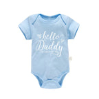 Schwangerschaftsverkündung Hallo Papa, ich kann es kaum erwarten, dich kennenzulernen Neugeborenes Baby Mädchen Kurzarm-Strampler Weicher Baumwoll-Body Strampelanzug