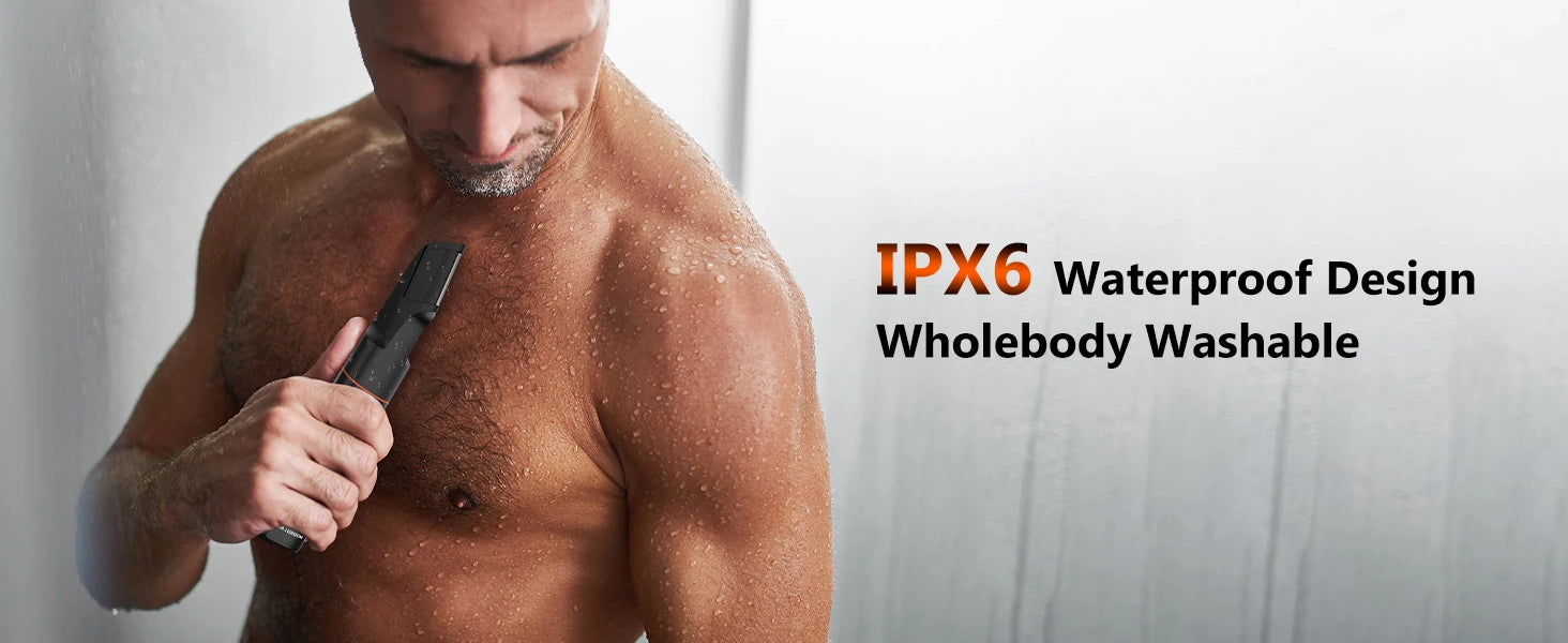 MAXGROOM Manscape Körperhaartrimmer 4 in 1 IPX6 Wasserdicht Intimbereich & Leistengegend Rasierer Elektrisches Pflegeset für Männer Nasen- & Barttrimmer