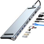 11-in-1 USB C Dockingstation mit 4K HDMI-kompatibel VGA Ethernet USB C Dock 100W PD SD/TF Audio Typ C Hub 1* USB 3.0 3*USB2.0