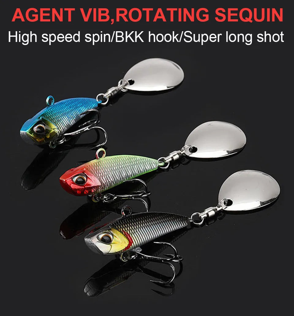 WALK FISH 7g 11g 15g 21g Spinnerbait Metall VIB Angelköder rotierender Schwanz Vibration Pailletten Japan Wobbler Trollingköder Pesca