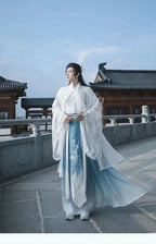 Originelles Chinesisches Blumenwolken Hanfu Kleid Herren Damen Traditionelles Weijin-Perioden Farbverlauf Kostüm Nischen Fee Cosplay Kleidung