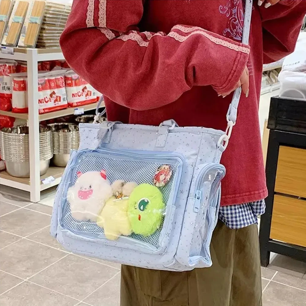 Neue Y2K Süße Japanische Ita Bag Lolita Mädchen Transparente Umhängetasche Große Kapazität Umhängetasche Lässige Tasche DIY Display Handtaschen