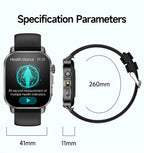 Neue Herren Smartwatch für präzise Gesundheitsdiagnose: EKG, Blutdruck, Blutsauerstoff, Blutfett, Harnsäure, Temperatur, Bluetooth-Anruf