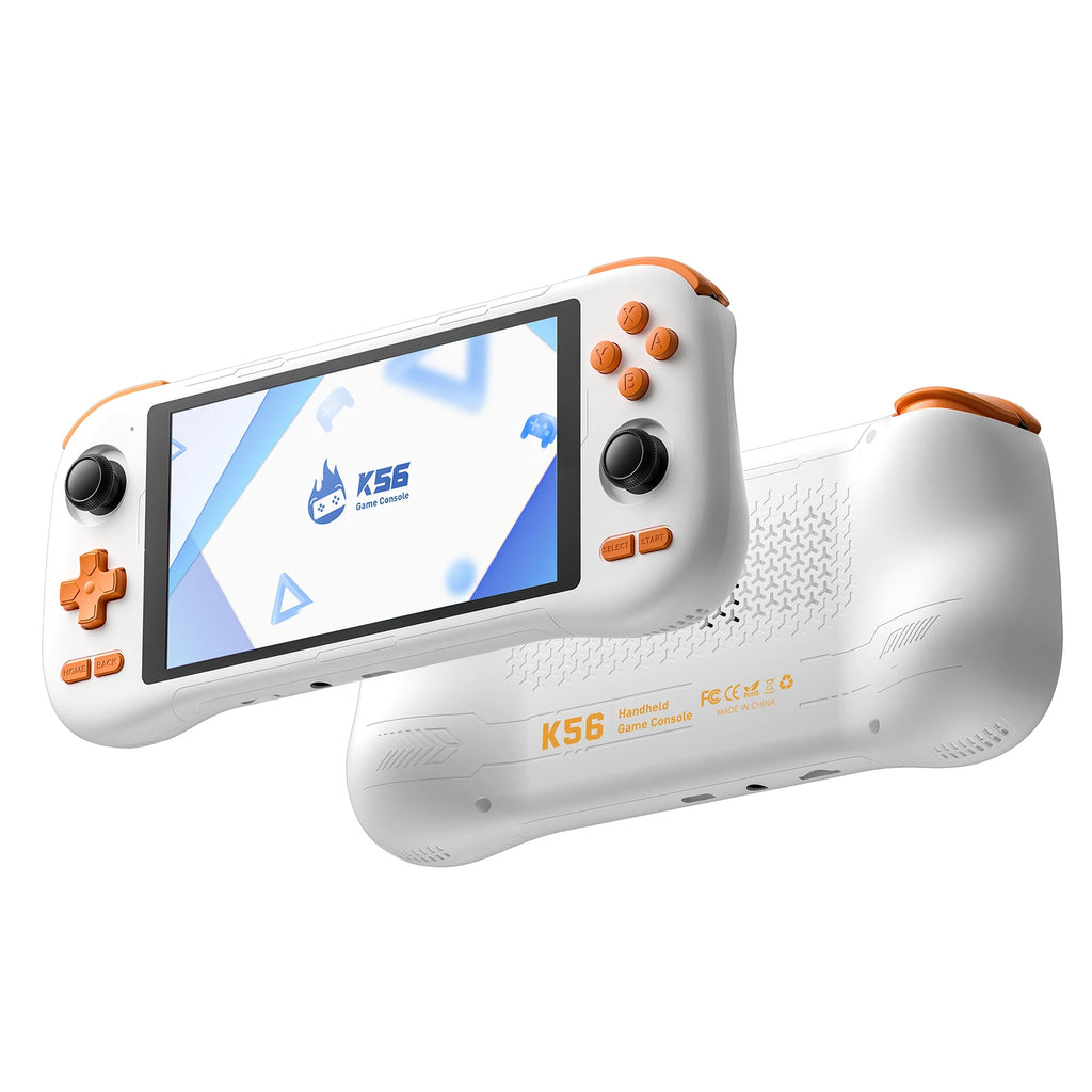K56 Android 14 tragbare Gaming-Konsole mit 5,5-Zoll-Touchscreen und über 50 Retro-Videospiel-Emulatoren für DC/MAME/SS