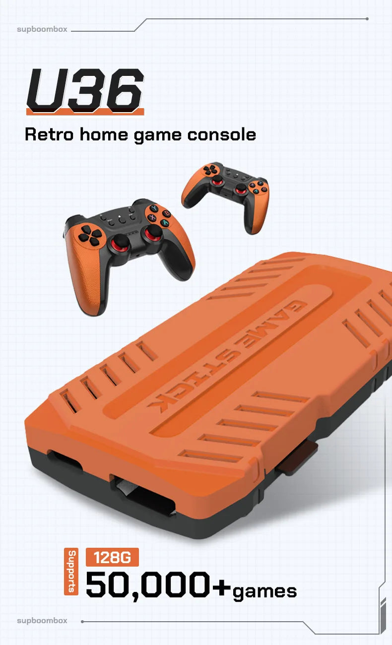 U36 Game-Joystick mit über 50.000 vorinstallierten Spielen, 4K HD-Ausgabe, Retro-Spielekonsole, 3D, über 40 Emulatoren, PSP, PS1