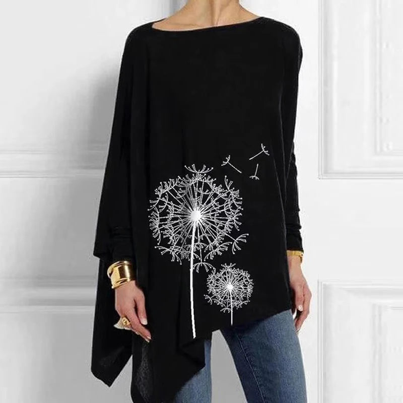 Baumwolle unregelmäßige Damen Blusen Hemd 2022 Herbst weibliche feste Pullover Tops lässig O-Ausschnitt Langarm Bluse Damen Tunika Blusen