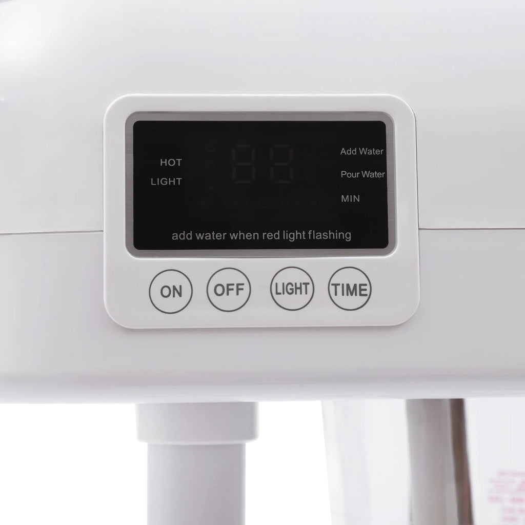 Professioneller Gesichtsbedampfer Nano-Ionen Ozon Heißdampf mit LCD-Bildschirm Höhenverstellbar für Salon Zuhause Spa Anti-Aging