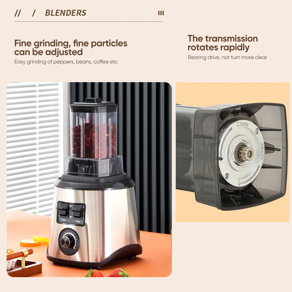 3-in-1 Leistungsstarker Standmixer Entsafter Smoothie Maker 0.5/1.5/2.5L 3 Behälter Küchenmaschine Mixer für Eis Nüsse Obst