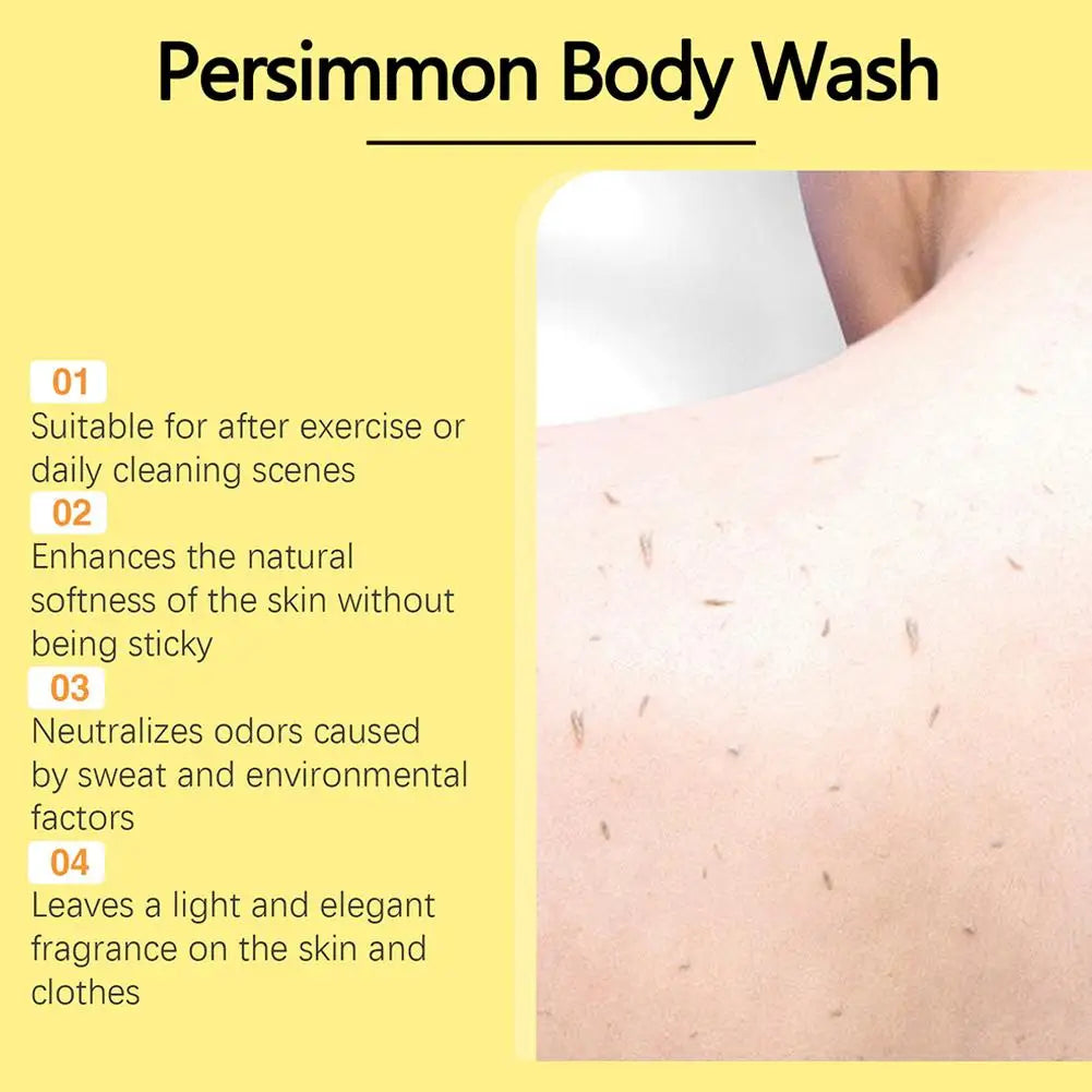 100ml Kaki-Duschgel, Peeling-Duschgel, Feuchtigkeit spendend, Haut reinigend, glatt, weich, Körpergeruch-Entferner, Badeprodukte