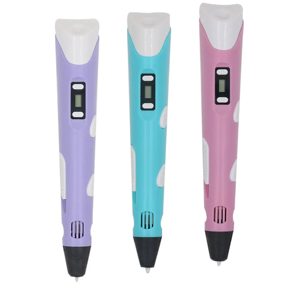 Kinder 3D-Stift 3D-Zeichnung Druckstift mit LCD-Bildschirm Netzteil 200M PLA Filament Spielzeug Kinder Weihnachten Geburtstag DIY Geschenk