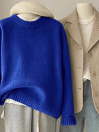 Weicher, wachsartiger Rundhals-Pullover aus 100 % reinem Kaschmir für Damen, lockerer Pullover, Herbst- und Winter-Kurzpullover
