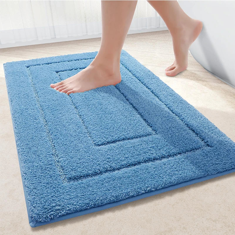 Homaxy Doppelrahmen Velours Badematte Fußmatte Indoor rutschfeste Türmatte Schmutzfang saugfähig Komfortable Badematte