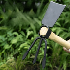 Robuster Hartholzgriff Kleine Handhacke Hochfester Metallkopf Leichtes Design Multifunktionales Gartenwerkzeug