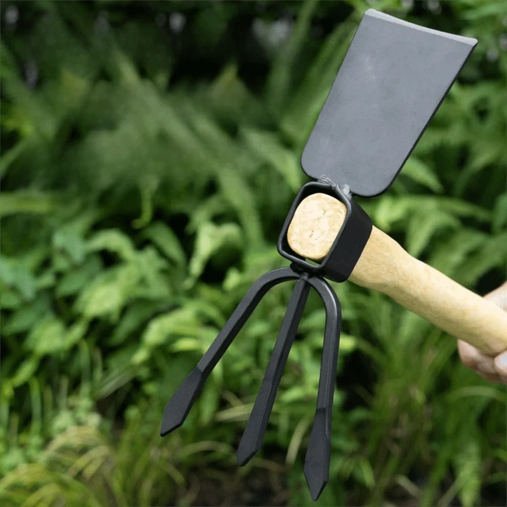Robuster Hartholzgriff Kleine Handhacke Hochfester Metallkopf Leichtes Design Multifunktionales Gartenwerkzeug