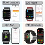 2026Neue Gesundheitsuhr Blutdruck Genaue Messung Smartwatches Herren Harnsäure Blutfette wasserdicht Airbag Smartwatch Damen