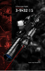 3-9X32 EG Scope 3 in 1 Combo Hunting Scope Red Green Illuminated with Holographic Reflex 4 Reticle Red Green Dot Sight Caza