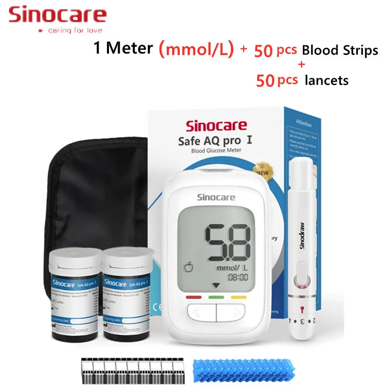 Sinocare Safe AQ pro Ⅰ Blutzuckermessgerät Glucometer Kit Diabetes Tester Medizinisches Blutzuckermessgerät oder nur Teststreifen Lanzetten