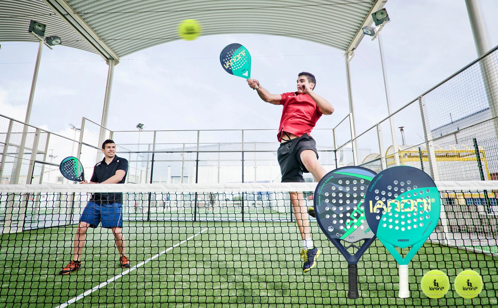 IANONI Padel-Schläger Carbon-Oberfläche mit EVA Memory Flex Schaumkern Padel-Tennisschläger Leichtgewicht