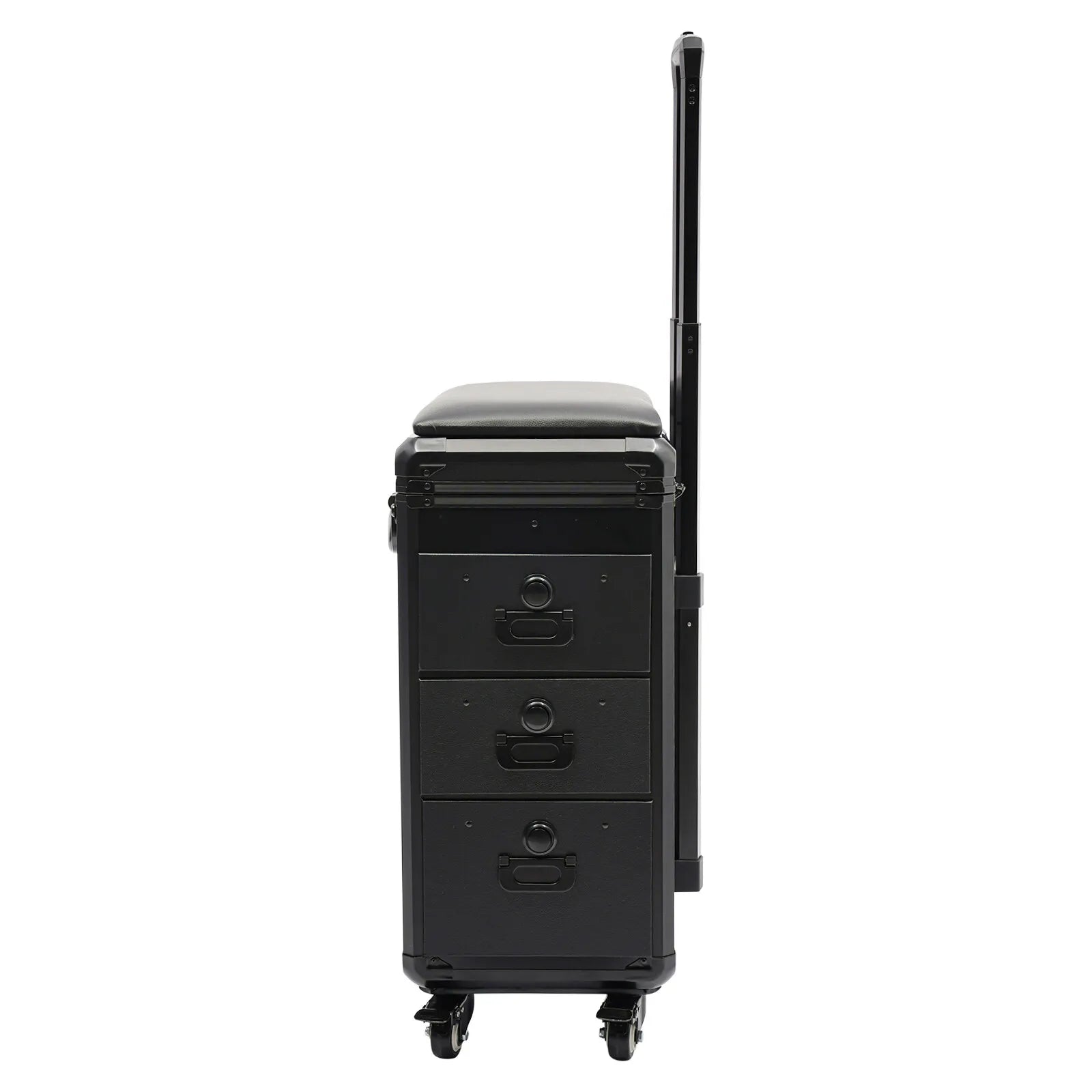 Rollender Make-up-Trolley mit Tattoo-Armlehnenständer, Beauty-Trolley mit 3 Schubladen, 4 Universalrädern und Zahlenschloss