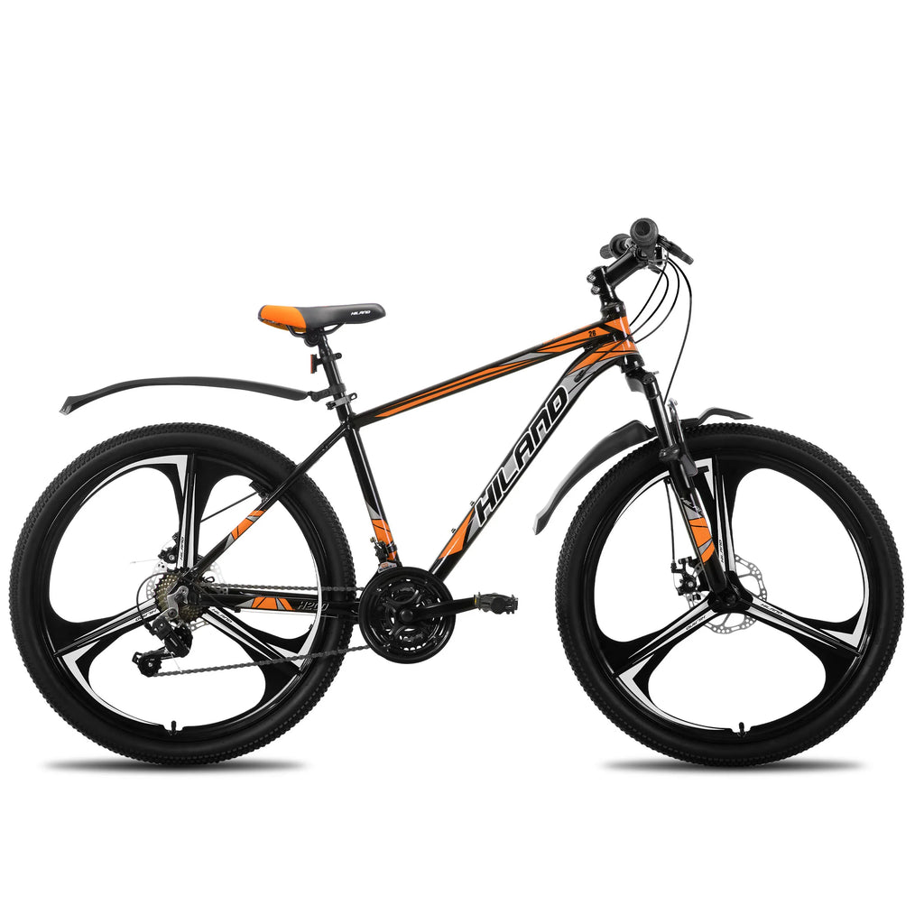 HILAND Mountainbike, 3-Speichen-Rad, 18 Gänge Schaltung, Aluminiumrahmen 26 Zoll Räder, Scheibenbremsen Fahrrad für Herren Damen Herren-MTB