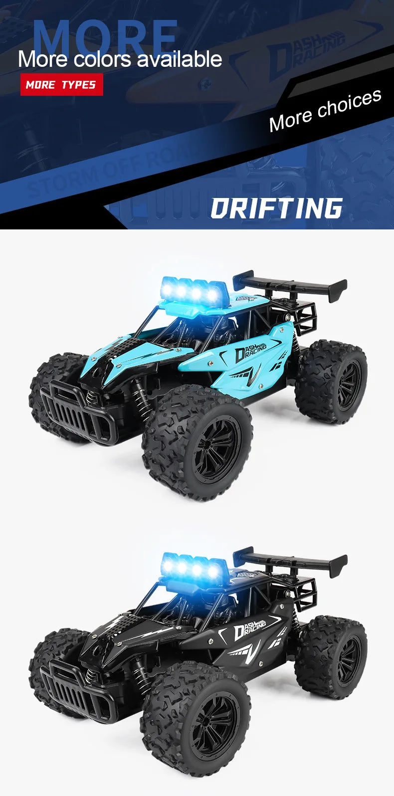Oike RC-Car 1:16 Modell mit LED-Lichtern Funkferngesteuertes Offroad-Kletterfahrzeug Outdoor-Autos Drift-Rennspielzeug Jungen Geschenke